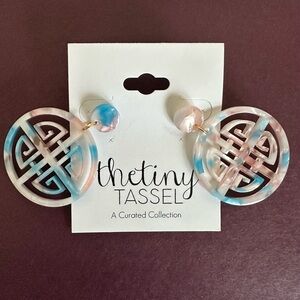 The Tiny Tassel Pink and Blue Statement Earrings